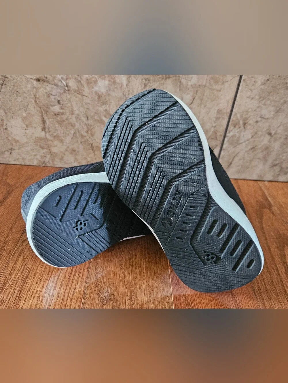Kids Black Athletic Sneakers with White Sole